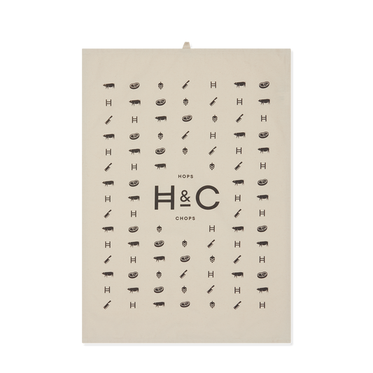 Hops & Chops Tea Towel