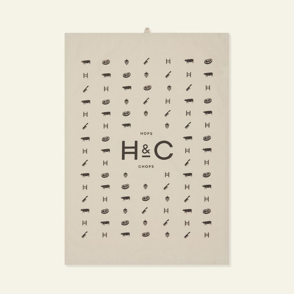 Hops & Chops Tea Towel