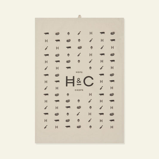 Hops & Chops Tea Towel